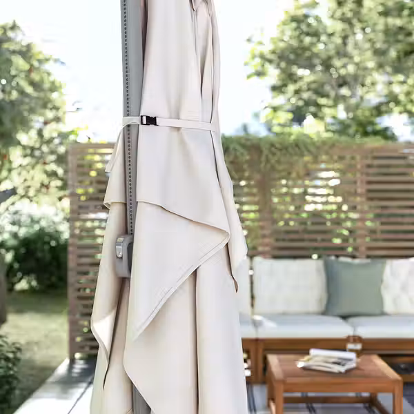 SVALÖN СВАЛЁН Зонт от солнца, подвесной - светлый серо-бежевый 300x200 см - фото 4