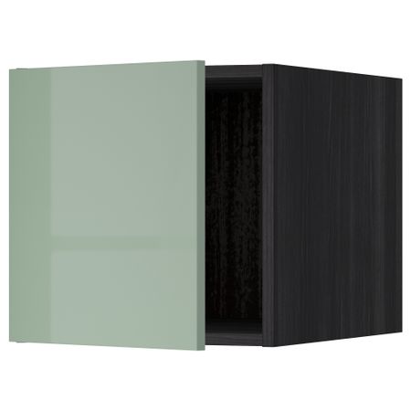 Верхний шкаф МЕТОД, черный, Калларп светло-зеленый (40x40 см)