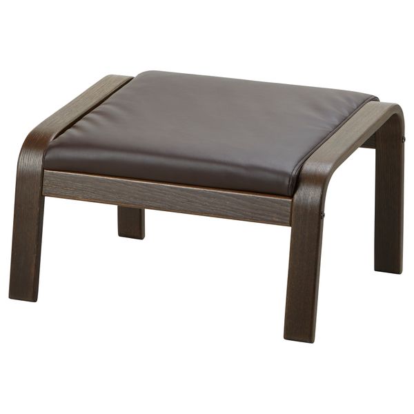 Табурет для ног ПОЭНГ, коричневый, Кимстад темно-коричневый - схема-чертеж с размерами