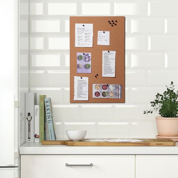 FLÖNSA Доска для записей, с кнопками - пробка 52x33 см - фото 6
