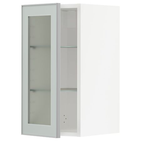 Навесной шкаф/полки/стеклян дверца, белый/Ютис матовое стекло 30x60 см IKEA METOD МЕТОД 194.457.75