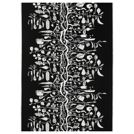 PIPDÅN Отрез ткани - чёрный/белый 150x300 см