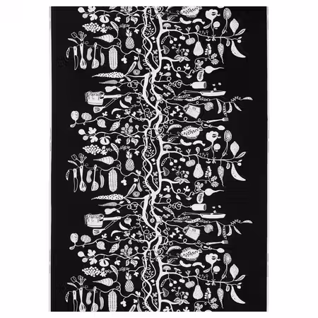 PIPDÅN Отрез ткани - чёрный/белый 150x300 см