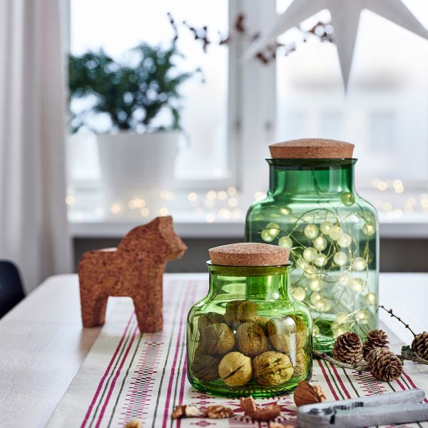 Банка с крышкой, светло-зеленый/пробка 70 сл IKEA VINTER 2021 ВИНТЕР 2021 805.007.82 - схема-чертеж с размерами