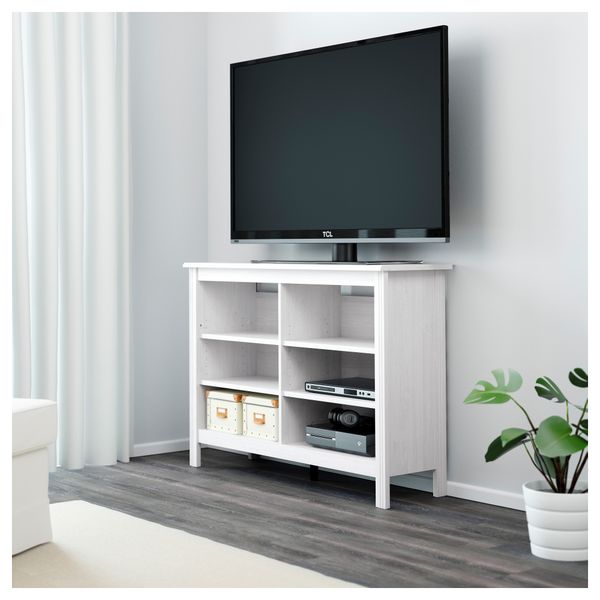 Тумба под ТВ БРУСАЛИ, белый (120x85 см) - фото 2