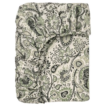 RODGERSIA РОДГЕРСИЯ Простыня натяжная - зеленый/белый 90x200 см