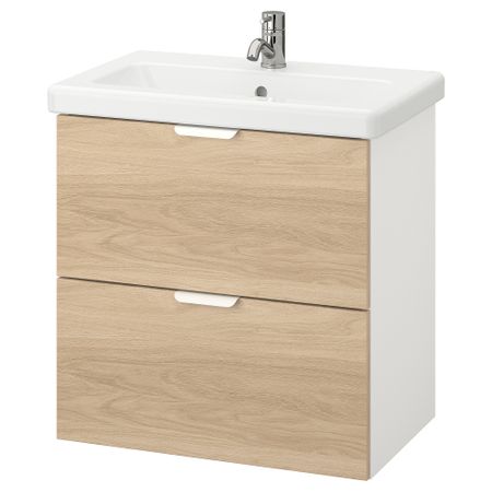 Шкаф для раковины с 2 ящиками, 64x43x65 cm IKEA TVÄLLEN ЛЕН ТВЭЛЛЕН, BEGIVENHET БЕГИВЕНХЕТ 593.364.92