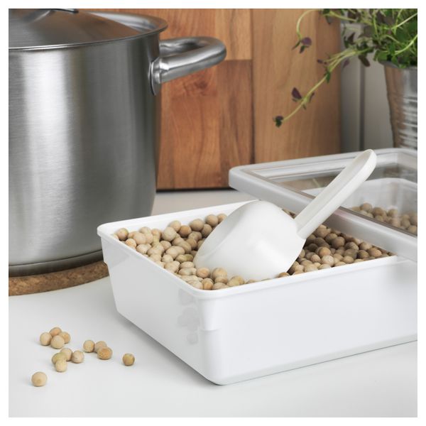 Контейнер + крышка для сухих продуктов ТИЛЛЬСЛУТА, белый (22x15x6 см) - фото 2