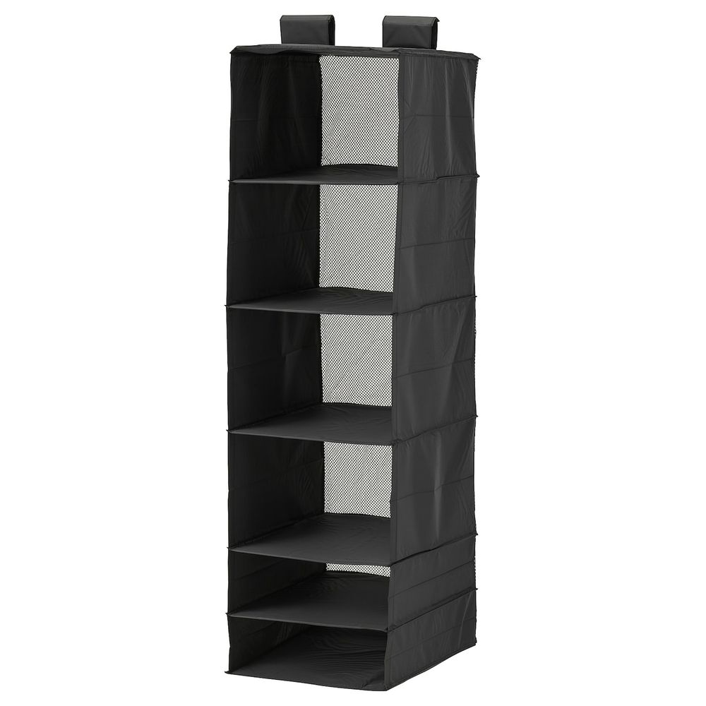 Модуль для хранения с 6 отделениями, черный 35x45x125 см IKEA SKUBB СКУББ 603.889.27 - фото 1
