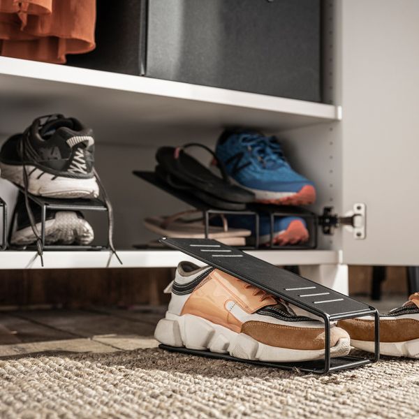 Модуль для хранения обуви, металлический черный 11x16x26 см IKEA BÖRDIG БОРДИГ 604.802.52 - схема-чертеж с размерами