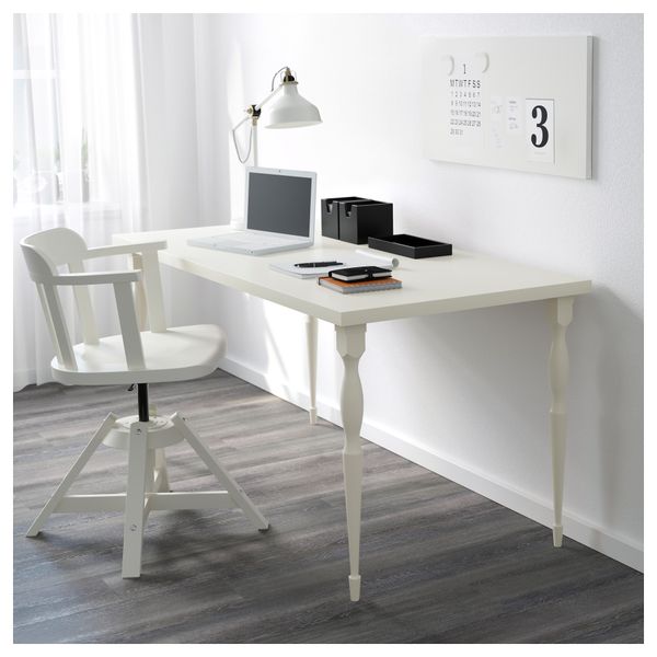 Стол ЛИННМОН / НИПЕН, белый (150x75 см) - схема-чертеж с размерами