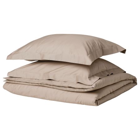 Пододеяльник и 2 наволочки, серо-бежевый, 200x200, 50x60 см IKEA LUKTJASMIN ЛЮКТЭСМИН 805.702.80