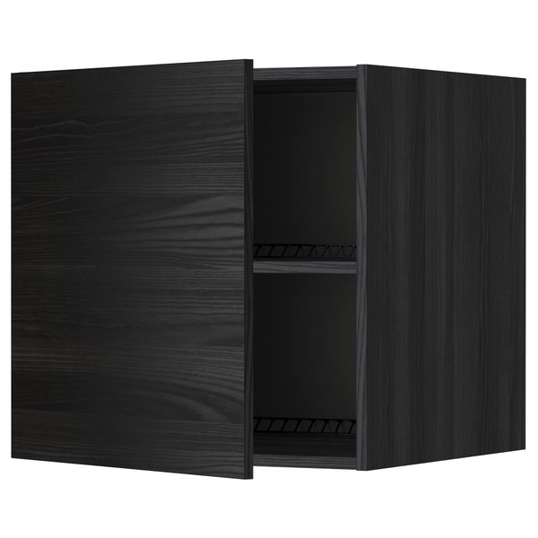 Верхний шкаф на холодильник, морозильник МЕТОД, черный, Тингсрид черный - схема-чертеж с размерами