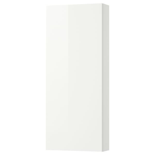 Навесной шкаф с 1 дверцей, 40x14x96 см, глянцевый белый IKEA GODMORGON ГОДМОРГОН 601.475.13 - фото 2