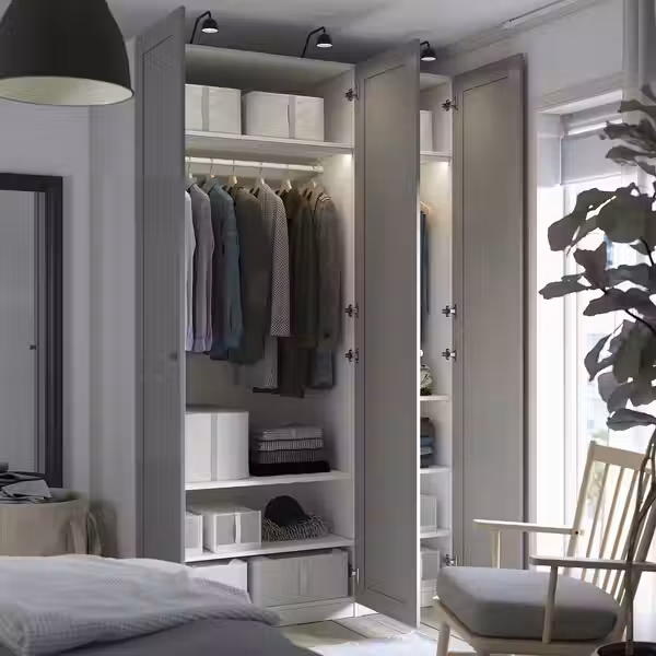 PAX / GULLABERG Гардероб, комбинация - белый/серый 150x60x236 см - фото 3