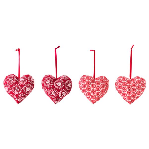 Украшение подвесное ВИНТЕР 2015, сердце, красный - схема-чертеж с размерами