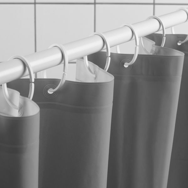 Штора для ванной, серый, 180x200 см IKEA LUDDHAGTORN 105.574.23 - фото 4