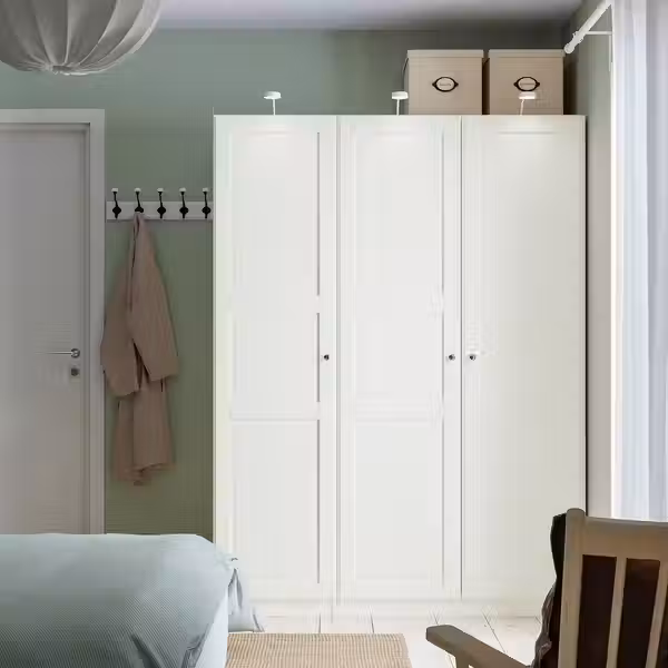 PAX / TYSSEDAL Гардероб, комбинация - белый/белый 150x60x201 см - схема-чертеж с размерами