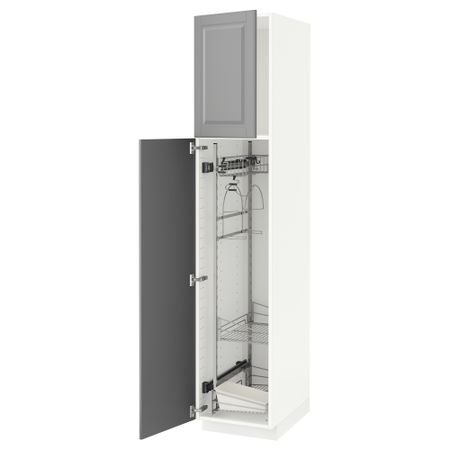 Высокий шкаф с отделением для аксессуаров для уборки, 40x60x200 cm IKEA METOD МЕТОД 994.684.85