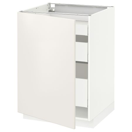 Напольный шкаф с 1 дверцей, 3 ящика МЕТОД / МАКСИМЕРА, белый, Веддинге белый