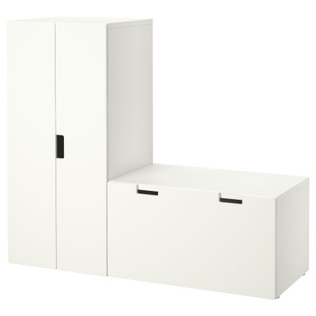 Комбинация для хранения со скамьей СТУВА, белый, белый (150x50x128 см)