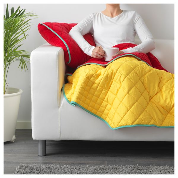 Плед и чехол/на подушку ИКЕА ПС 2017, красный, желтый - фото 2