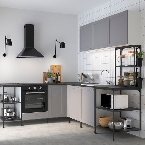 Угловая кухня, антрацит/серый каркас IKEA ENHET 793.381.26 - фото 3