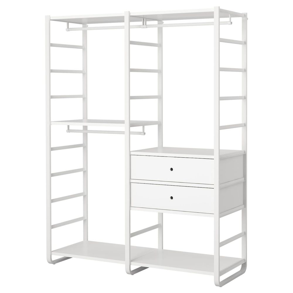 Гардероб, комбинация, белый 165x55x216 см IKEA ELVARLI ЭЛВАРЛИ 392.040.20 - фото 1