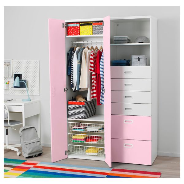 Шкаф платяной, белый/светло-розовый 120x50x192 см IKEA STUVA СТУВА / FRITIDS ФРИТИДС 392.764.70 - фото 3