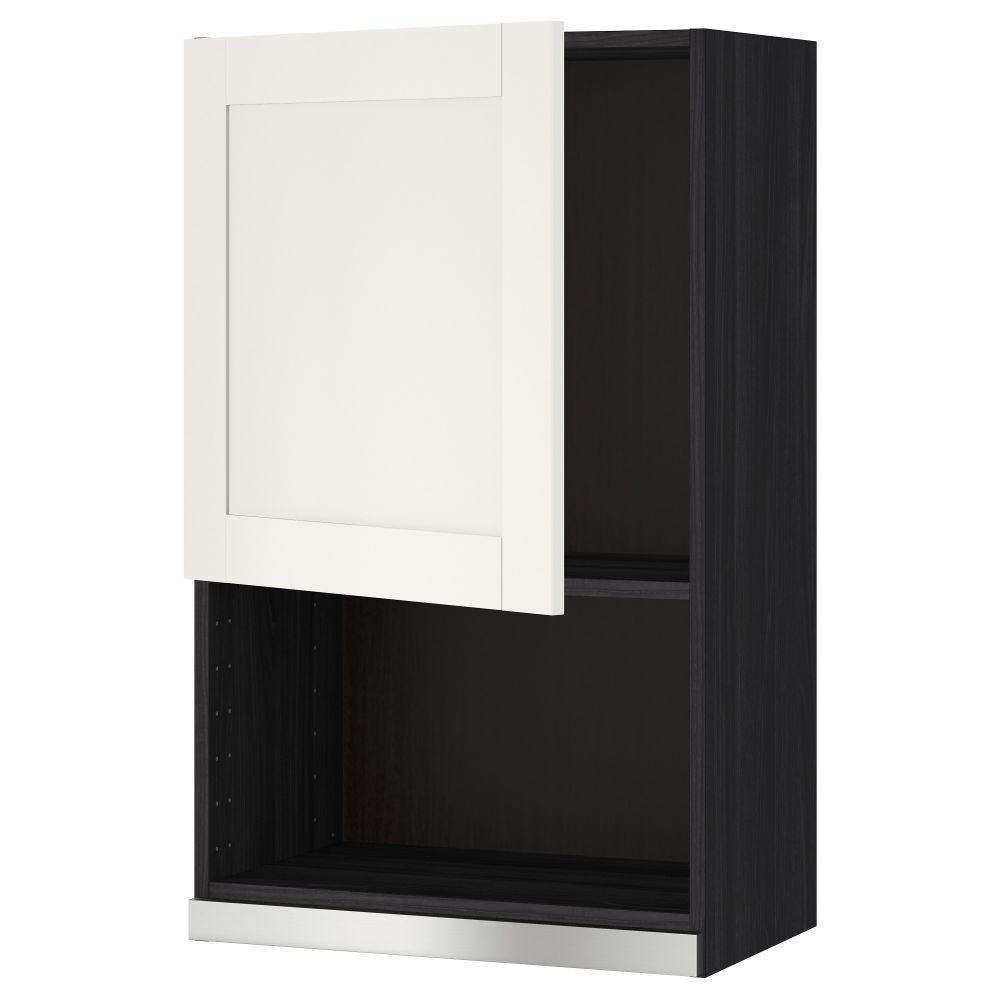 Навесной шкаф для СВЧ-печи МЕТОД, черный, Сэведаль белый - схема-чертеж с размерами