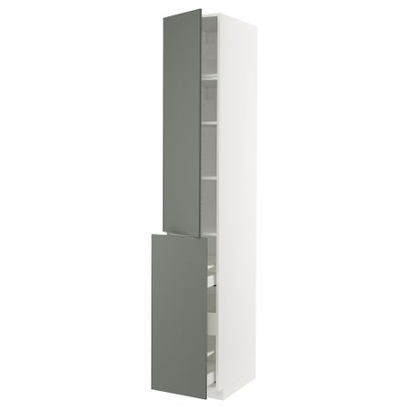 Высокий шкаф, выдвижной секцией, 3 ящика, 1дверцы, 2полками, 40x60x240 cm IKEA METOD МЕТОД, MAXIMERA МАКСИМЕРА 594.655.54
