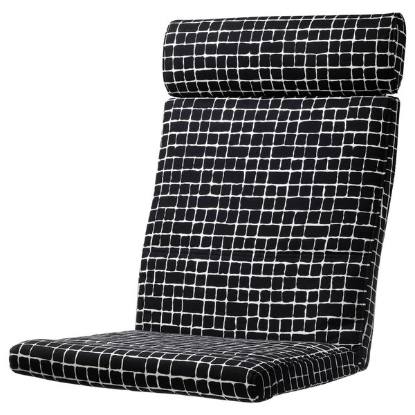 Подушка-сиденье на кресло, Storudden белый, черный IKEA POÄNG 505.162.56 - схема-чертеж с размерами