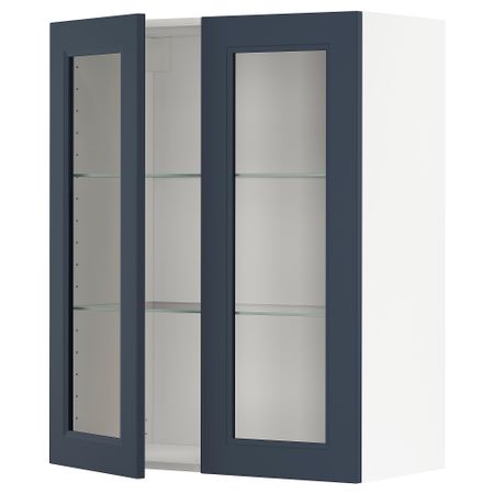 Навесной шкаф, полки, 2 стеклянные двери IKEA METOD МЕТОД 094.610.11