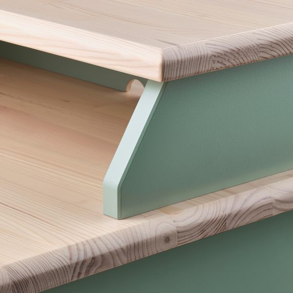 Тумба прикроватная, серо-зеленый, сосна, 47x43 см IKEA OLDERDALEN ЛЕН 305.008.93 - фото 5