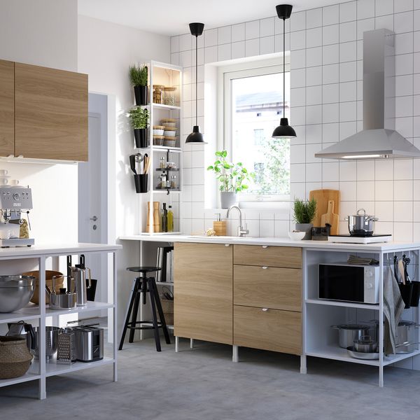 Кухня, белый, под дуб, 243x63.5x241 см IKEA BEGIVENHET БЕГИВЕНХЕТ 593.381.70 - фото 3