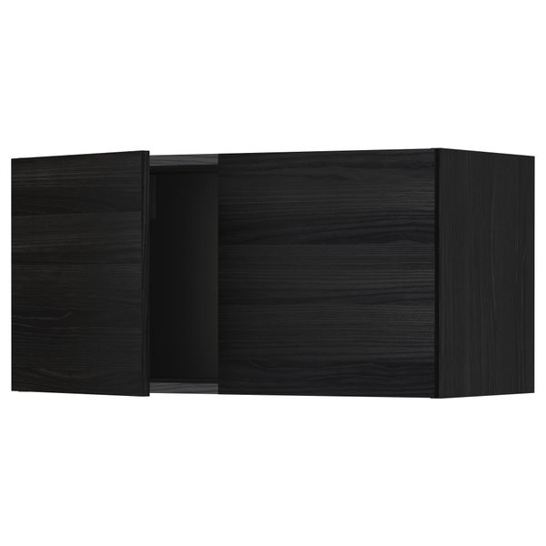 Навесной шкаф с 2 дверями МЕТОД, черный, Тингсрид черный (80x40 см) - схема-чертеж с размерами