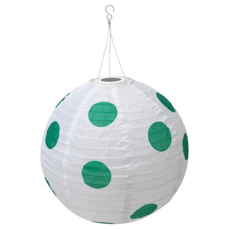 Подвесная светодиодная лампа СОЛВИДЕН, для сада шаровидный, в горошек зеленый (45 см)