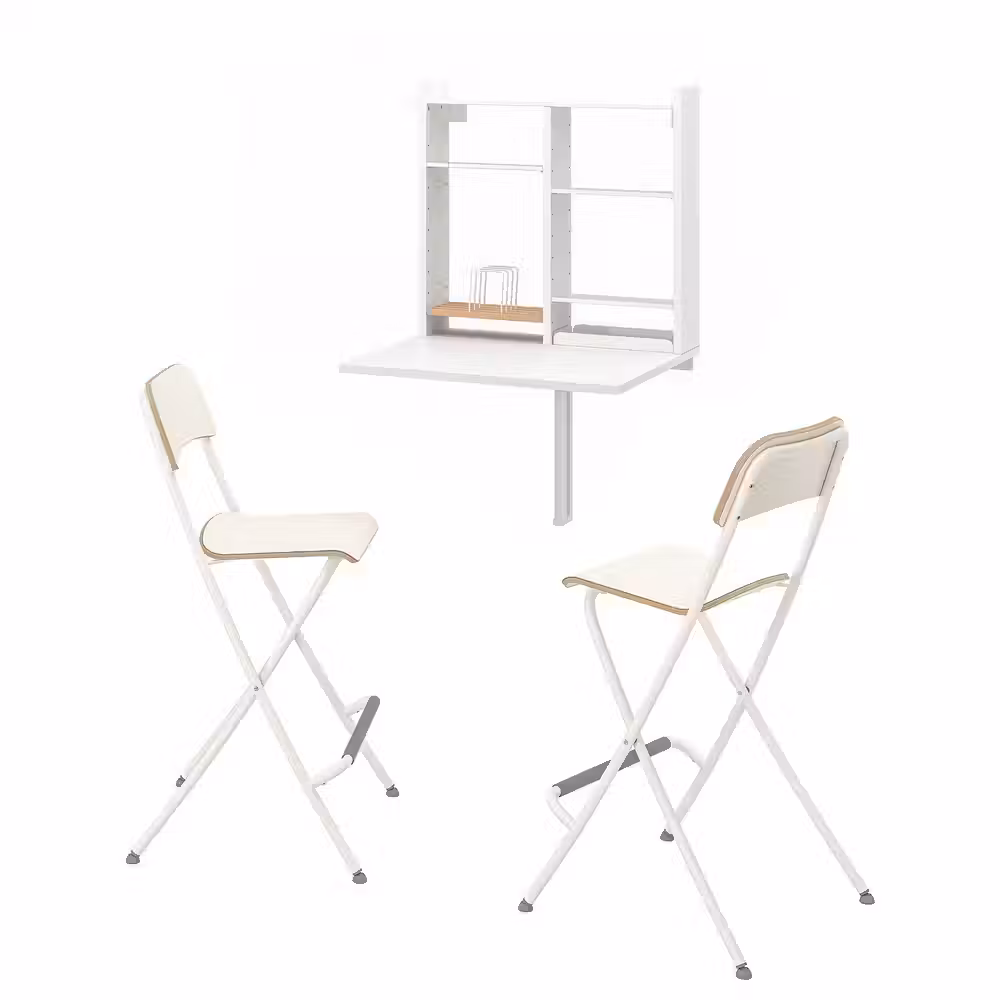 NORBERG / FRANKLIN Стол и 2 стула - белый/белый - фото 1