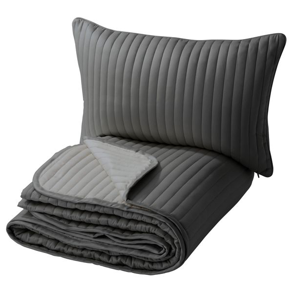 Покрывало и чехол на подушку КАРИТ, серый - фото 4