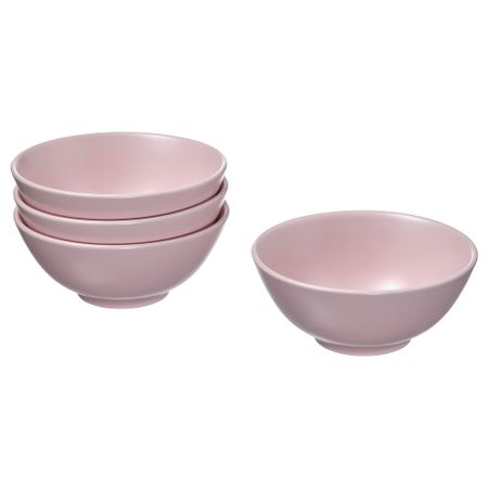 Миска, 12 см, матовая поверхность светло-розовый IKEA FÄRGKLAR ФЭРГКЛАР 505.412.08