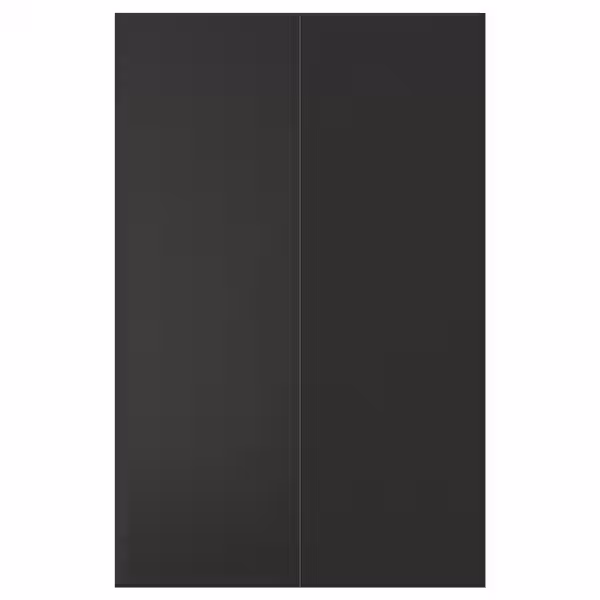 NICKEBO Дверца д/напольн углового шк, 2шт - матовая поверхность антрацит 25x80 см - фото 1