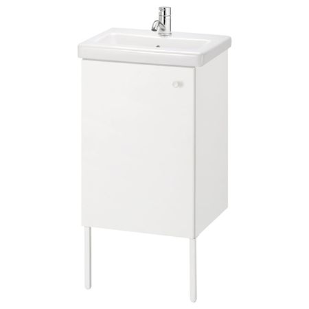 Шкаф под раковину с 1 дверцей, белый/ПИЛКОН смеситель 44x43x88 см IKEA FISKÅN ФИСКОН / TVÄLLEN ТВЭЛЛЕН 294.304.29