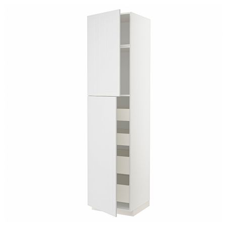 Высокий шкаф/2дверцы/4ящика, белый/Стенсунд белый 60x60x240 см IKEA METOD МЕТОД / MAXIMERA МАКСИМЕРА 794.470.31