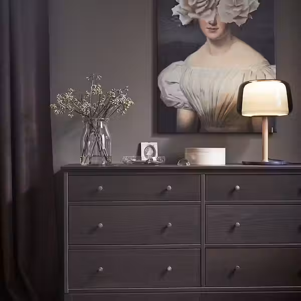 EVEDAL Лампа настольная - мрамор/серый - схема-чертеж с размерами