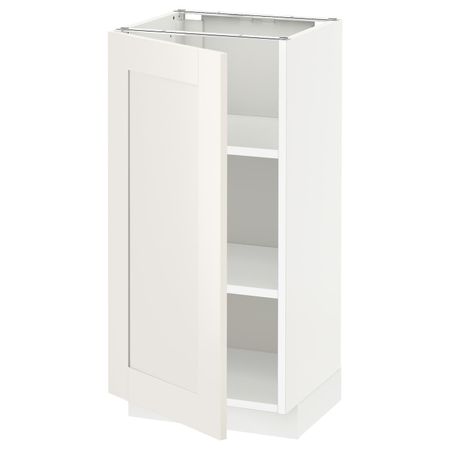 Напольный шкаф с полками, белый/Сэведаль белый 40x37 см IKEA METOD МЕТОД 792.231.87
