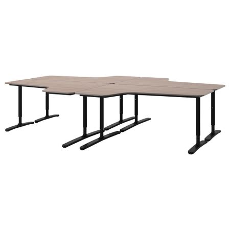 Стол, комбинация БЕКАНТ, серый, черный (320x220 см)