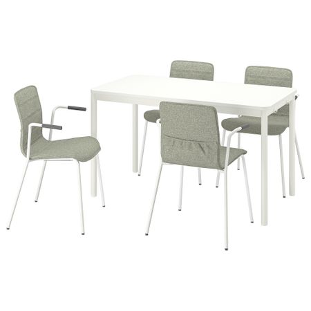 Конференц-стол и стулья, 130x70 см, белый, светло-зеленый IKEA LÄKTARE, TOMTOMMARYD ТОММАРЮД ТОММАРЮД 195.285.44