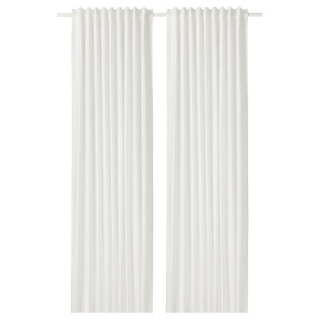 Гардины, 1 пара МИЛДРИД, белый, белый (145x300 см)