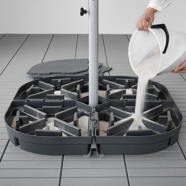 Зонт от солнца с опорой, белый/Сварто темно-серый 270 см IKEA HÖGÖN ХЁГЁН 793.210.03 - схема-чертеж с размерами