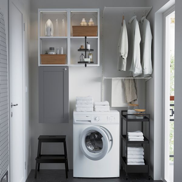 Комбинация для хранения, 80x32x150 см, белый, серый каркас IKEA BEGIVENHET БЕГИВЕНХЕТ 094.802.36 - фото 5